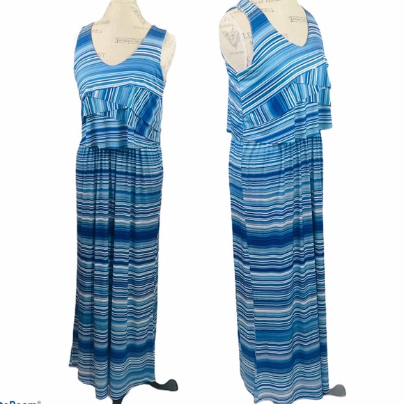 OneWorld Multi Blue Maxi Dress - Picture 5 of 8